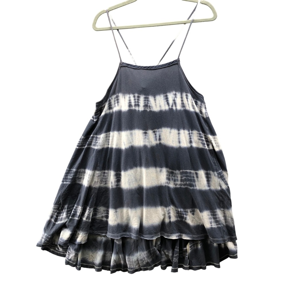 We The Free People Seashell Tie Dye Tunic Dress Womens S Cami Blue Tie Strap